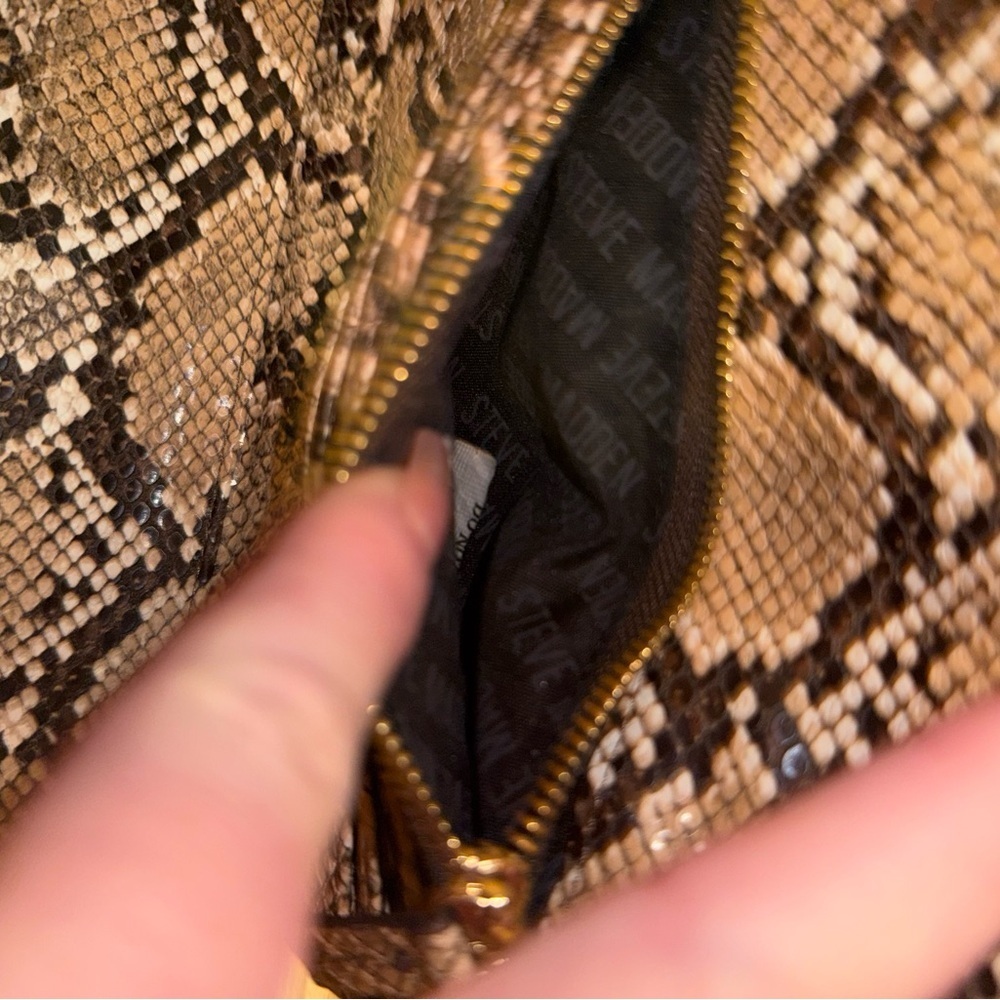 Quilted Steve Madden Snake Pattern Wallet Brown A… - image 4